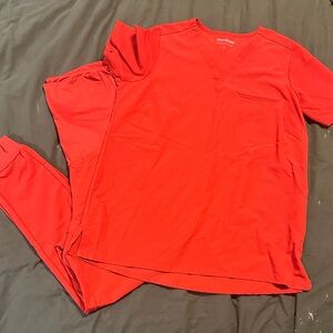 Monica Red Women's Scrub Set